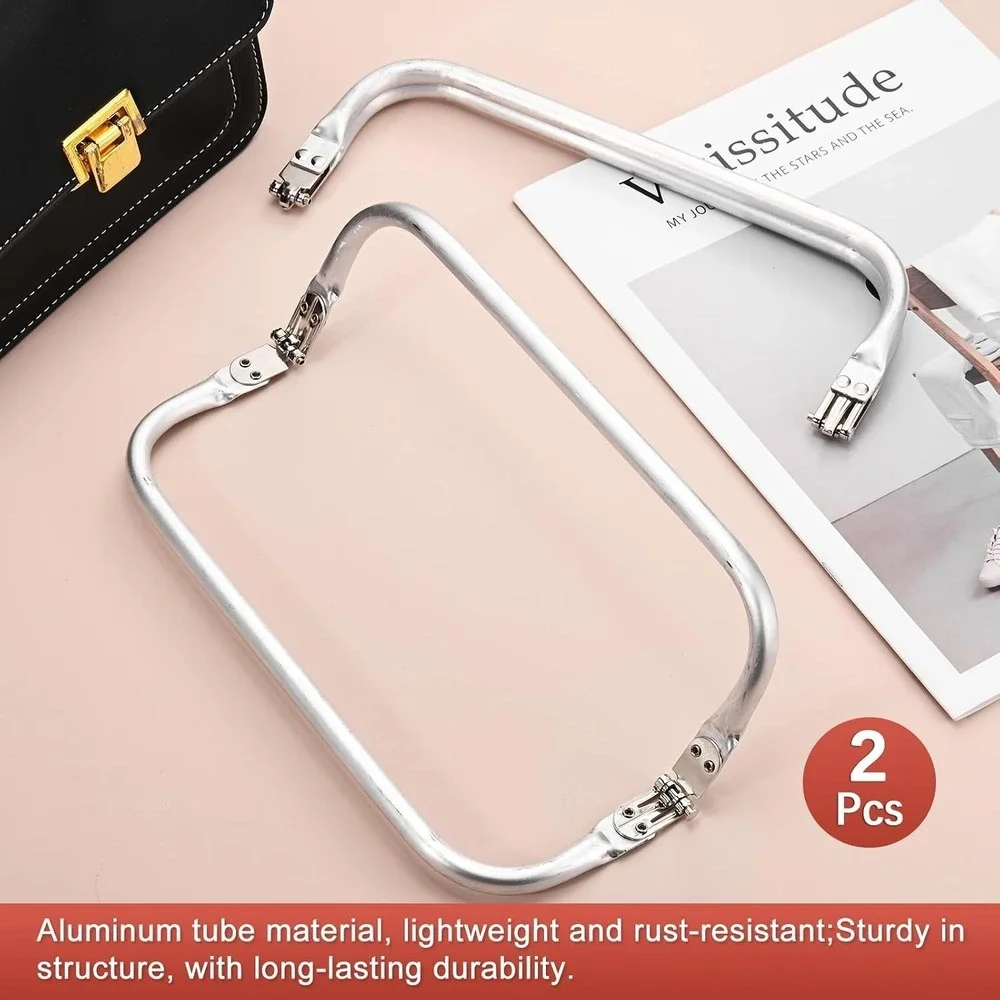 9.84 In Metal Purse Frame 2-pc Rectangle Frame Kiss Lock Clasp Use for DIY